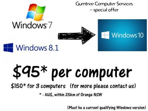 Windows 10 upgrade offer from Gumtree Computer Services